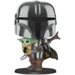 Funko POP! Star Wars: The Mandalorian - Mandalorian w/ The Child (Metallic) Supersized Bobble-Head