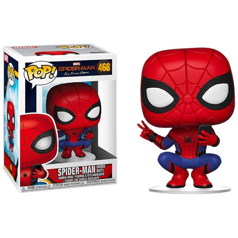 Funko POP! Marvel Spider-Man Far From Home - Spider-Man (Hero Suit) #468  Bobble-Head Vinyl Figure - Vaulted Collectibles