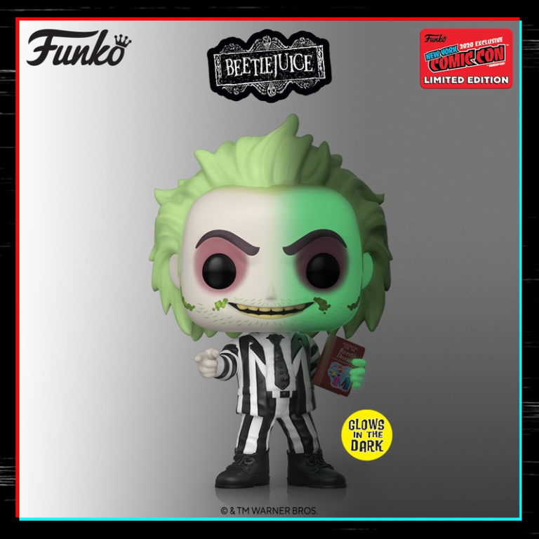 Funko POP! Beetlejuice - Beetlejuice with Handbook (GITD) #1010 Figure ...