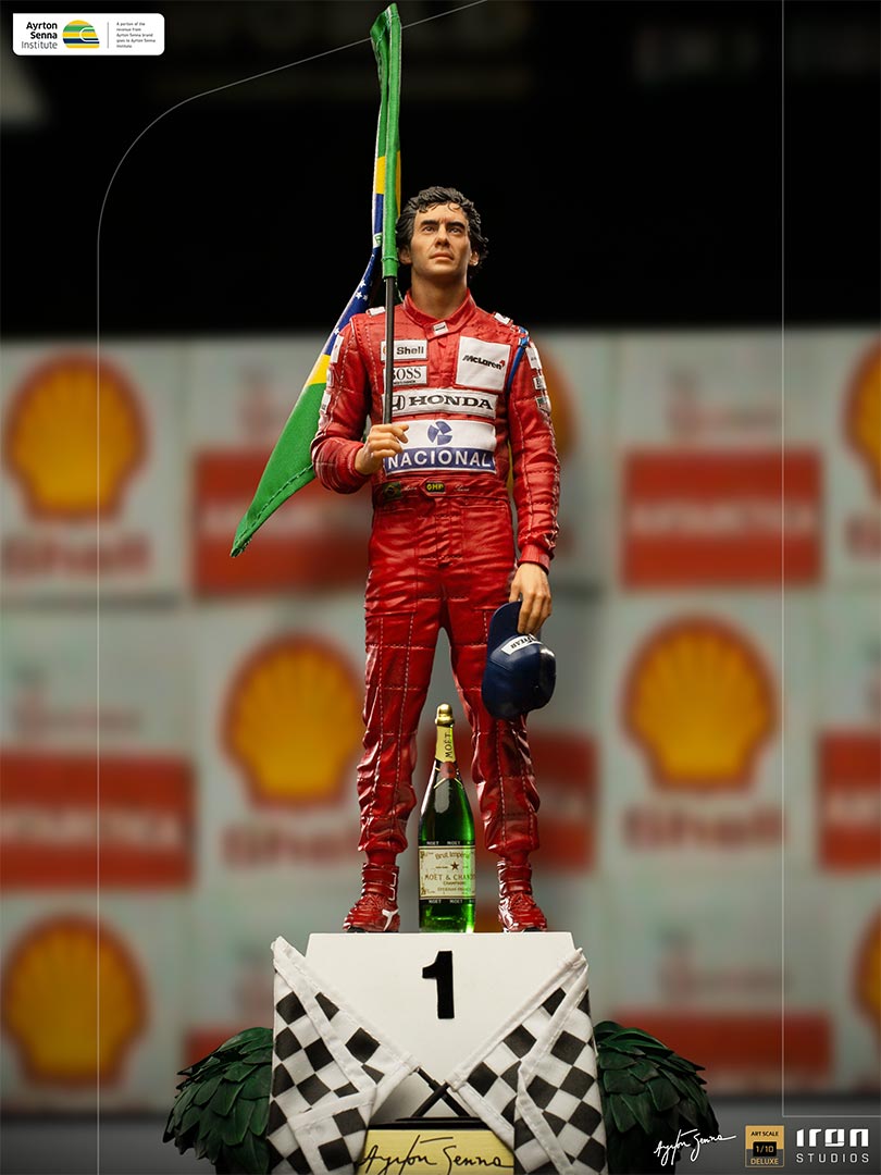 Iron Studios GP Brazil 1991 - Ayrton Senna Deluxe Art Scale 1/10 Statue ...