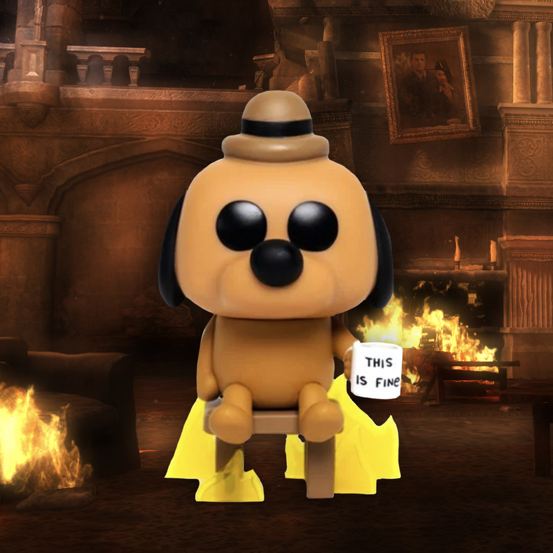 Funko POP! Icon - This Is Fine Dog #56 (Exclusive) - Vaulted Collectibles