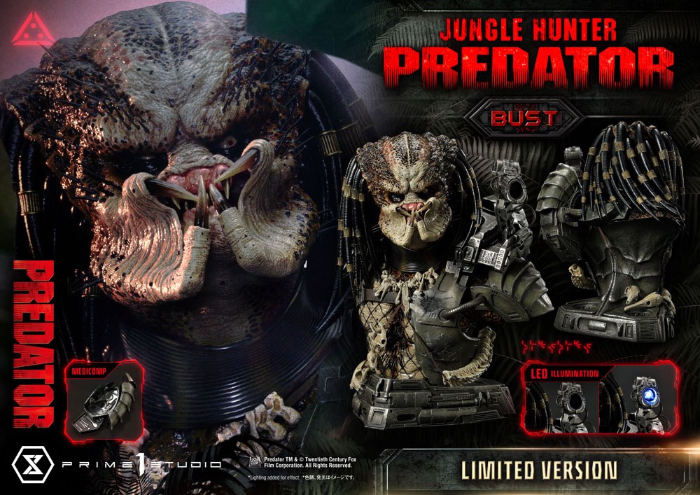 x_p1spbpr-04lm_a Prime 1 Studio - Predator Bust 1/3 Jungle Hunter Predator Limited Version 37 cm - Image 1
