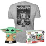 Funko Box: Star Wars The Mandalorian - Grogu with Cookie (Flocked) POP! with T-Shirt