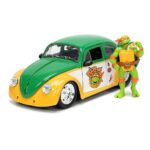 Jada Toys - Teenage Mutant Ninja Turtles Hollywood Rides Diecast Model 1/24 VW Drag Beetle with Michelangelo Figur
