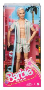 Mattel - Barbie The Movie Doll Ken Wearing Pastel Striped Beach Matching Set - Image 2