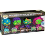 Funko POP! Marvel: What If - Zombie Captain America, Zombie Iron Man, Zombie Falcon, Zombie Scarlet Witch (Black Light) 4-Pack (Exclusive)