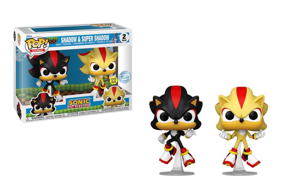 Funko POP! Sonic the Hedgehog - Shadow & Super Shadow (GITD) 2-Pack  (Exclusive) - Vaulted Collectibles