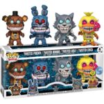 Funko POP! Five Nights at Freddy's - Twisted Freddy, Twisted Bonnie, Twisted Wolf, Twisted Chica (GITD) 4-Pack (Exclusive)